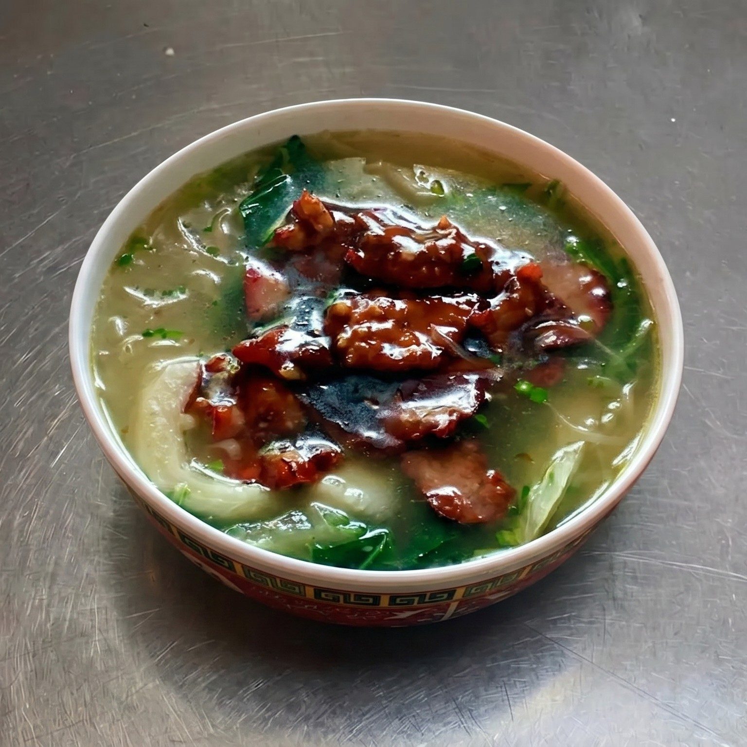 Krabmeat with Bean Cake Soup.